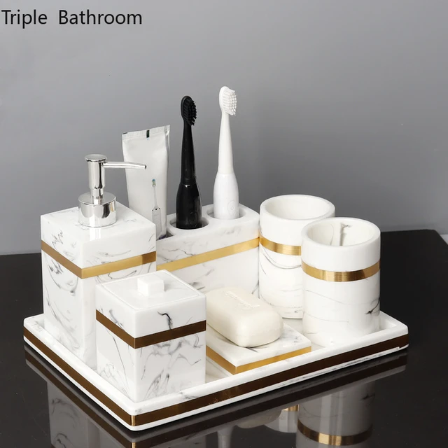 Set Accessories Ceramic Bathroom  Bathroom Accessories Set Tray - 1pc  Bathroom Wash - Aliexpress