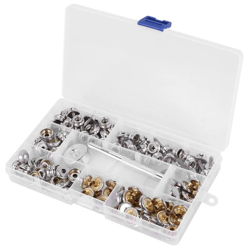 

120-Pieces Stainless Steel Marine Grade Canvas And Upholstery Boat Cover Snap Button Fastener Kit