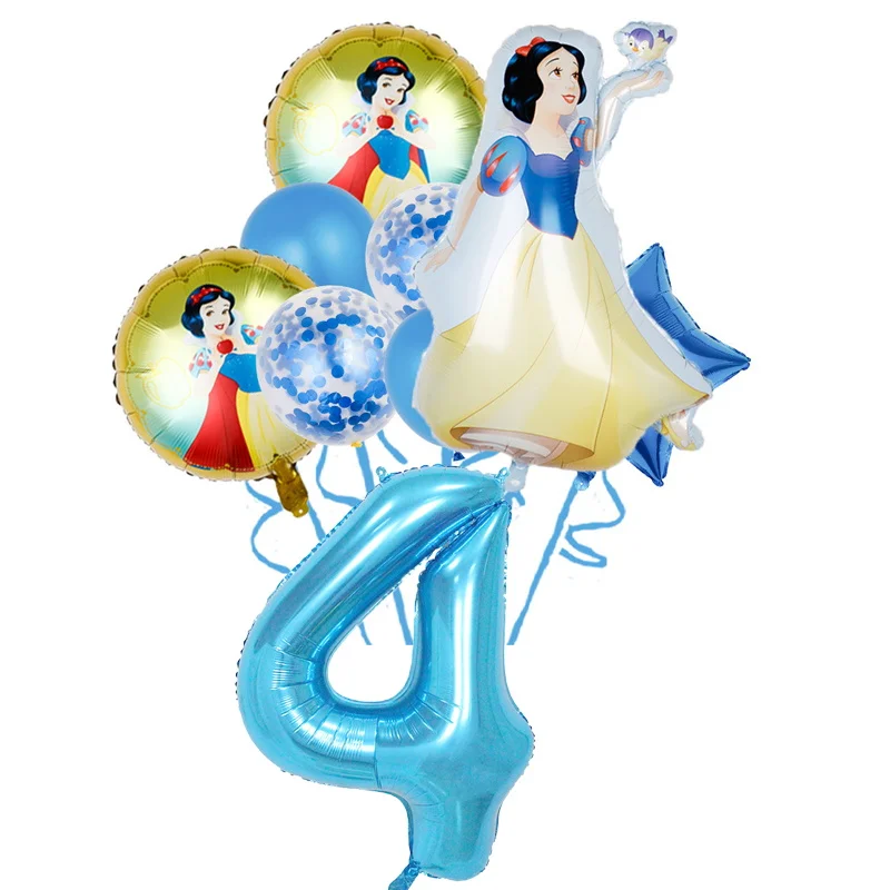 Geburtstag Schneewittchen Dekoration Partyzubehör Set Ballon Teller Tasse Serviette Banner Kuchen Topper Schneewittchen Geburtstag Baby Dekoration – Detail 37