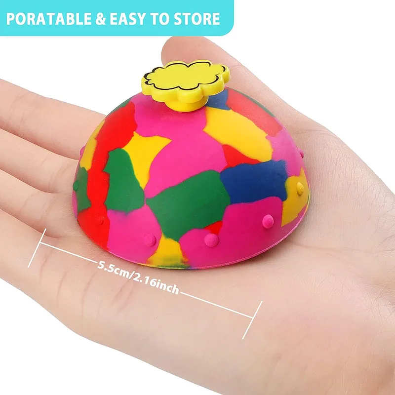 Hip Hop Jump Half Side Bouncing Ball Anti Stress Fidget Toys For Kids Outdoor Fun Camouflage Spinning Bounce Bowl Fingertip Top fidget toys