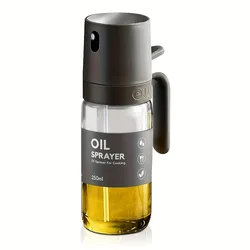 High Borosilicate Glass Cooking Oil Sprayer - BPA Free, 250ML Oil Mister for Air Fryer, Salad, BBQ, and Kitchen Use (Dark Grey)