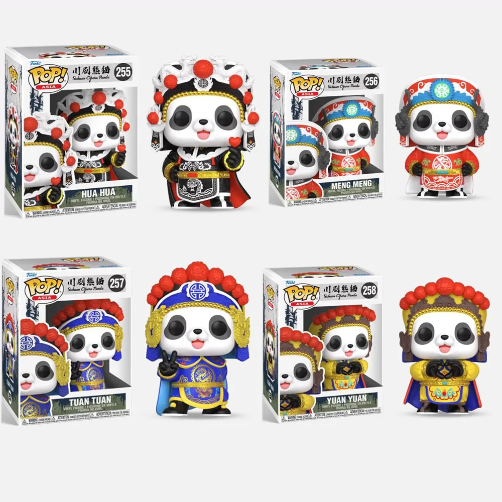 thumbnail image 1 of Funko Pop Hua Hua #255 Meng Meng #256 Tuan Tuan #257 Yuan Yuan Asia Ópera de Sichuan Panda vinilo figuras de acción de juguete muñecas regalos, 1 of 5
