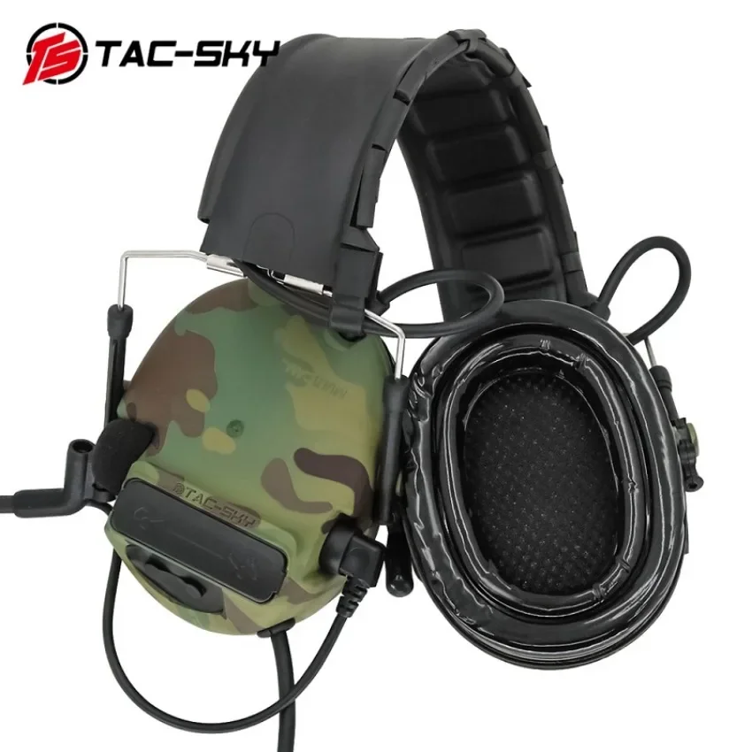 TS TAC-SKY Tactical Headset COMTAC III Hearing Protection Noise Cancelling Pick-up Shooting Headset + ARC Stand + U94 PTT