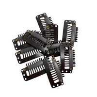 Pinces à 9 Dents pour Extensions de Cheveux, Peigne à Pression, Petit Accessoire pour Perruque, Beige, Marron, Noir, 24 Pièces 5
