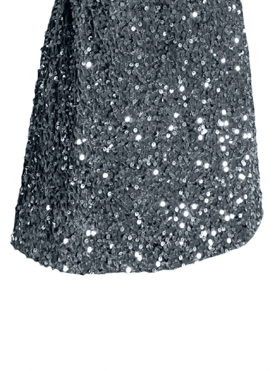 

Women Shiny Sequins Skirt Elastic Summer Casual Mini Skirt for Beaches Club Streetwear