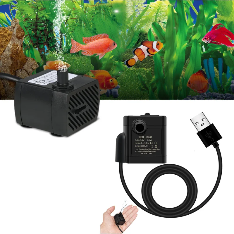 USBwaterpumpminiDIYaquariumfilterLowNoiseBrushlessMotorPump