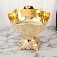 PEANDIM Gold Serving Tray Luxury Fruit Tray Hotel Table Decoration Dessert Snack Bowl Plate Home Kitchen Storage Organization 2