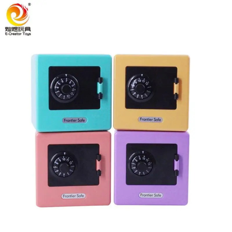 Mini Safe Piggy Bank Creative Cartoon Deposit Bank Code Household Ornaments Cash Coin Money Saving Box For Kids