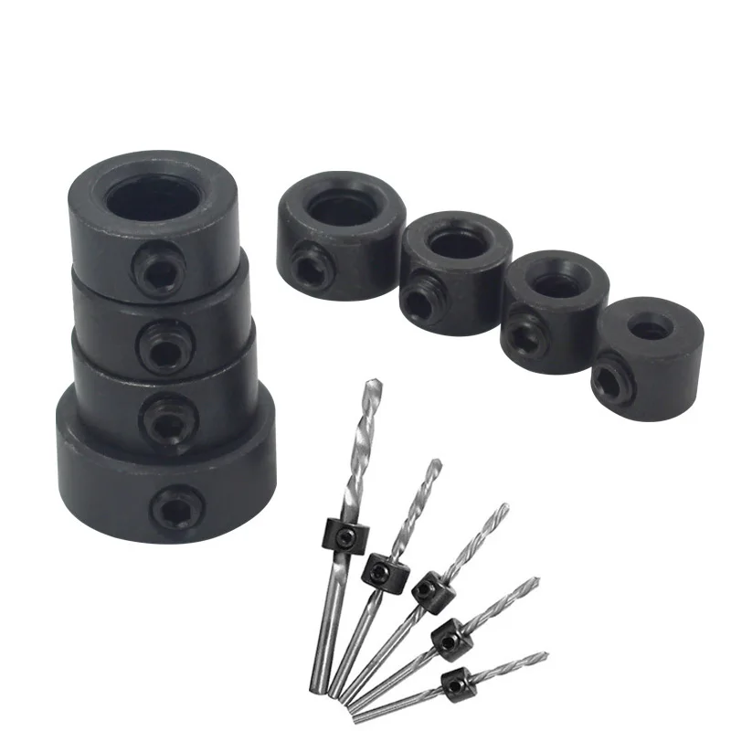 8/7Pcs Drill Locator Woodworking Drill Bit Depth Stop Collar Ring