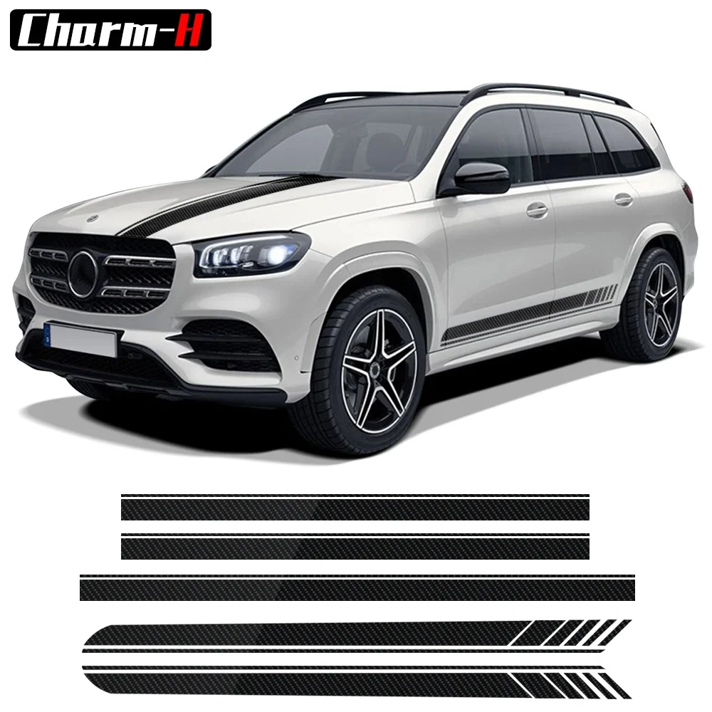 

Выпуск 1 AMG стильная наклейка на боковую дверь автомобиля, полосатая наклейка на крышку для Mercedes Benz GLS Class X167 X166