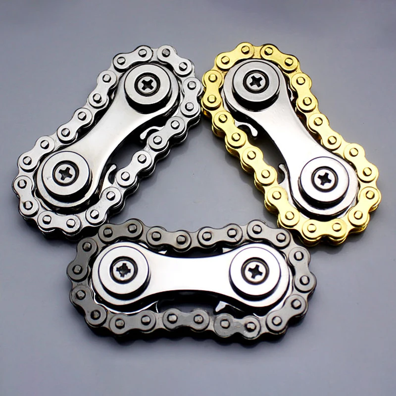 

New Fidget Toys Bike Chain For Adults Metal Fidget Spinner Toys Anti Stress Anxiety Desk Toy Sprockets Flywheel Fingertip Gyro