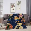 Fashion B-Bears Cute Blanket Plush Nap Sofa rug for P-POLO-S Living Room Warm Office Bedroom Birthday Home Travel Kid Gifts 4