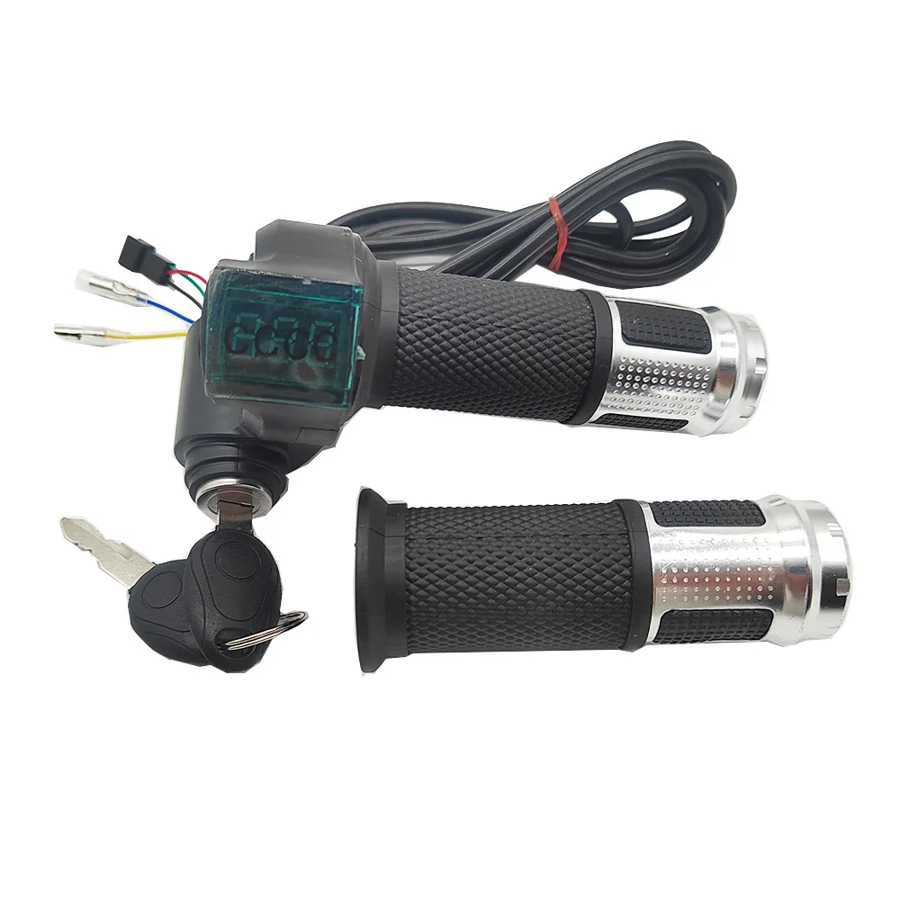 Universal E-Bike Throttle with LCD Power Display & Grip Controls