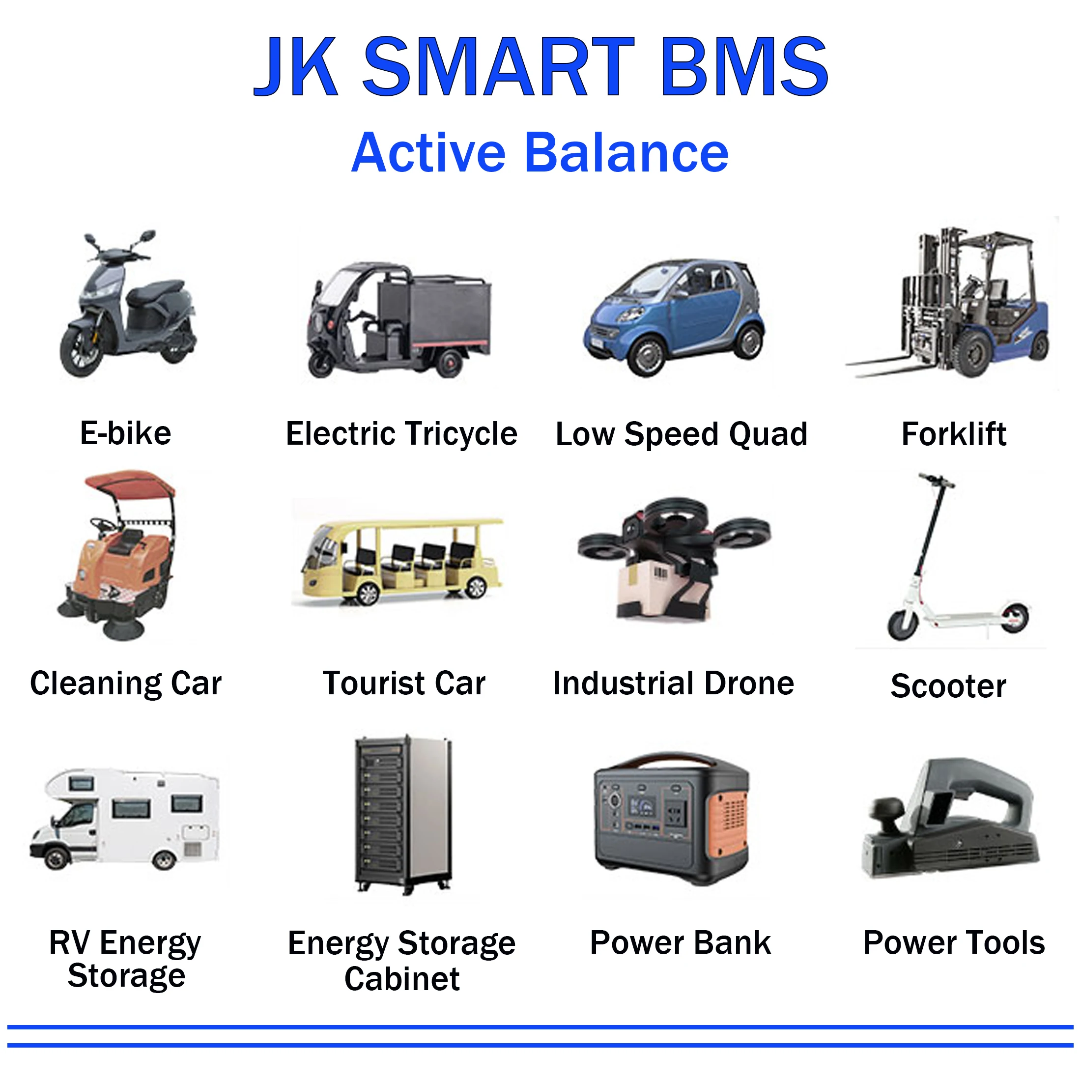 JK BMS Jikong Smart BMS Active Balance 4S 8S 16S 17S 20S 24S 60A 100A 150A 200A 12V 24V for Camping Power Bank Lifepo4 Battery