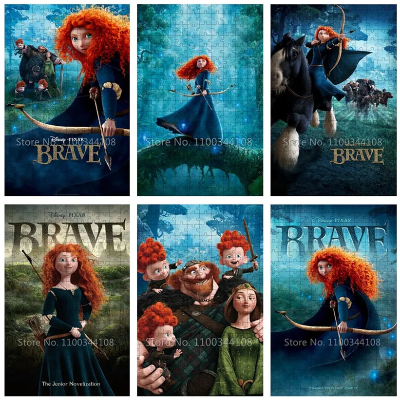 35/300/500/1000 Pezzi Disney Movie Jigsaw Puzzles Brave Princess Piastrelle Puzzle Per Bambini Intelligence Toys Gioco Interattivo
