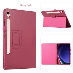 Premium PU Leather Tablet Case with Smart Cover Design - S9 SM - X710 SM - X716B (Rose Red)
