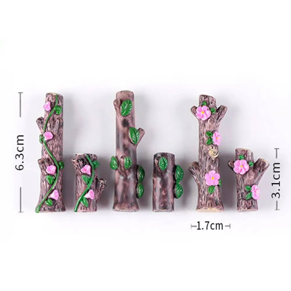 4 Pcs/set Peach Blossom Morning Glory Leave Tree Stump Bonsai Micro Landscape Moss Ornament Fairy Garden Home Decoration ornament crafts miniature ornament miniature scenery material miniature figurines resin ornaments resin crafts miniature leaf ornament miniature tree ornament