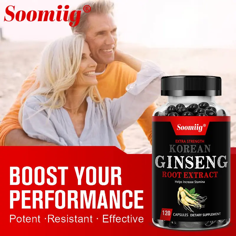 Vegan Korean Ginseng Supplement – 120 Capsules for Energy, Focus, Memory, Performance & Immune Support