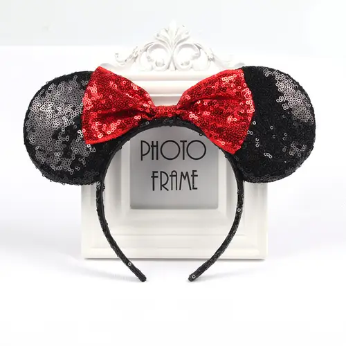 Mouse Headband Cartoon Ears Sequin Bows Hairband Party Cosplay Hair Accessories Children Adults Toys Gift - Image 9