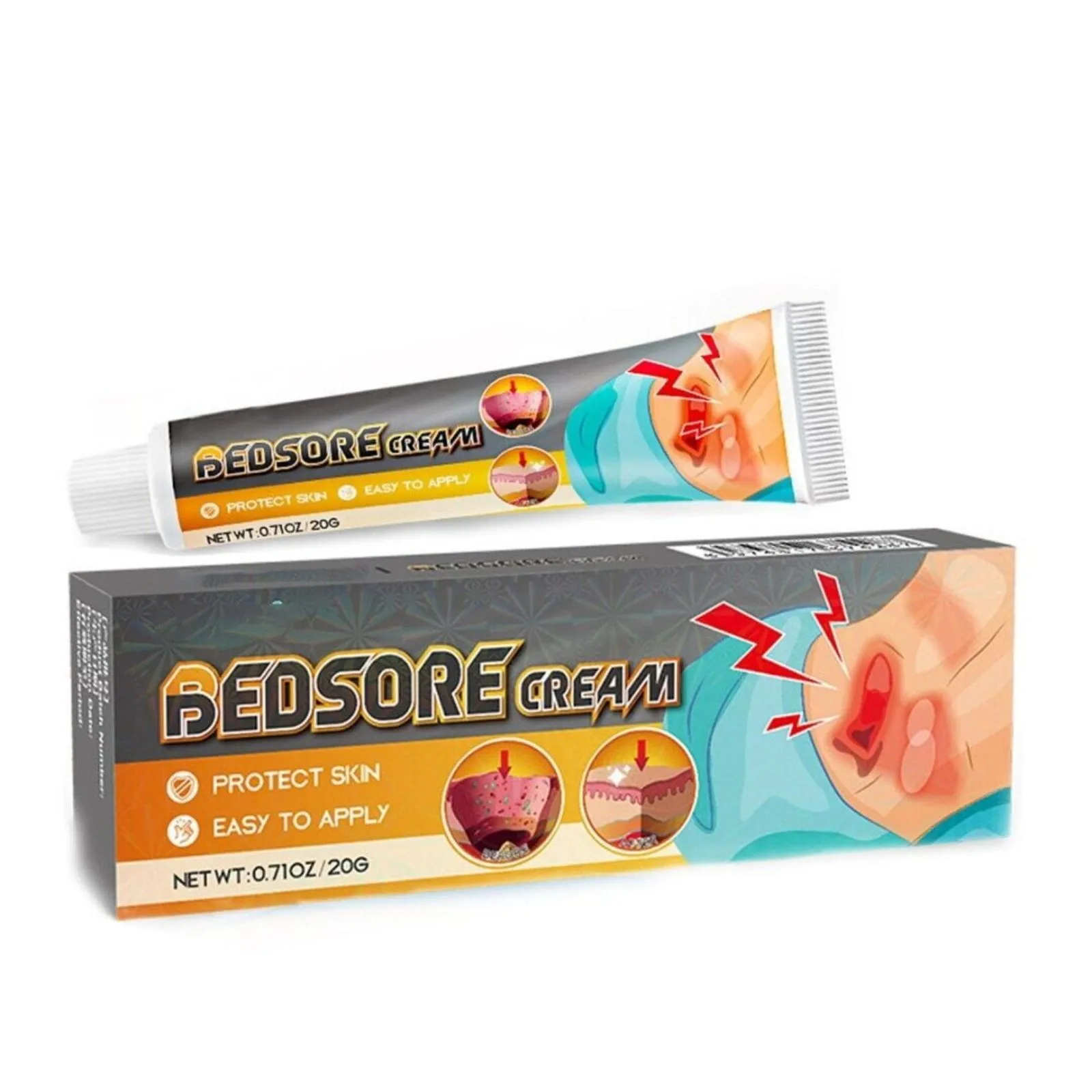 Bedsore Treatment Cream Pressure Sore Ulcer Skin Rot Necrotic Repair Ointment Bed Sore Wound Healing Decubitus Feet Care Gift