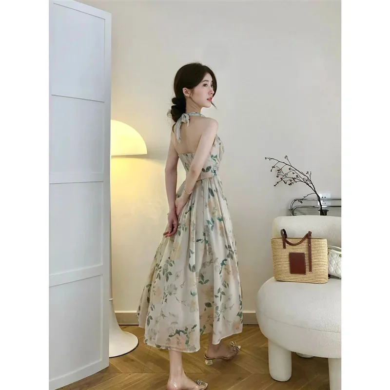 French 2024 New Design Sense High Grade Elegant Elegant Fragmented Flower Skirt Ladies Summer Dress midi dress  maxi  dresses