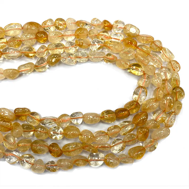 Wholesale Natural Yellow Citrines Crystal 8-10mm Irregular Stone