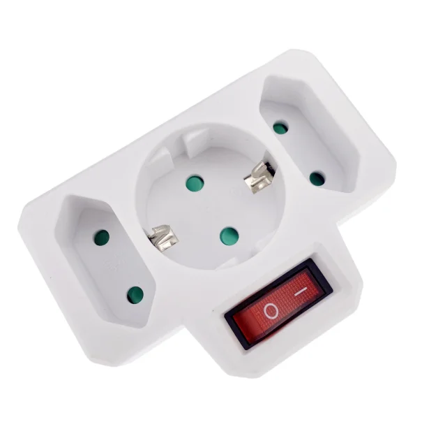 EU Plug Multiple Power Adapter Outlet 1 To 1/2/3 Way Multi-Plug Euro Converter Adaptor Electrical Sockets For plug adapter power plug adapter