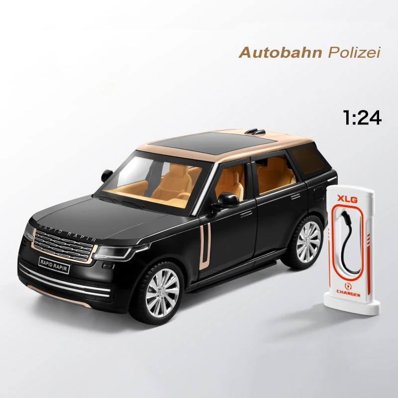 

1:24 Range Rover 2023, модель автомобиля из сплава, игрушка, литье под давлением, металлическое литье, звук и фотография, автомобиль, игрушки для детей, автомобиль