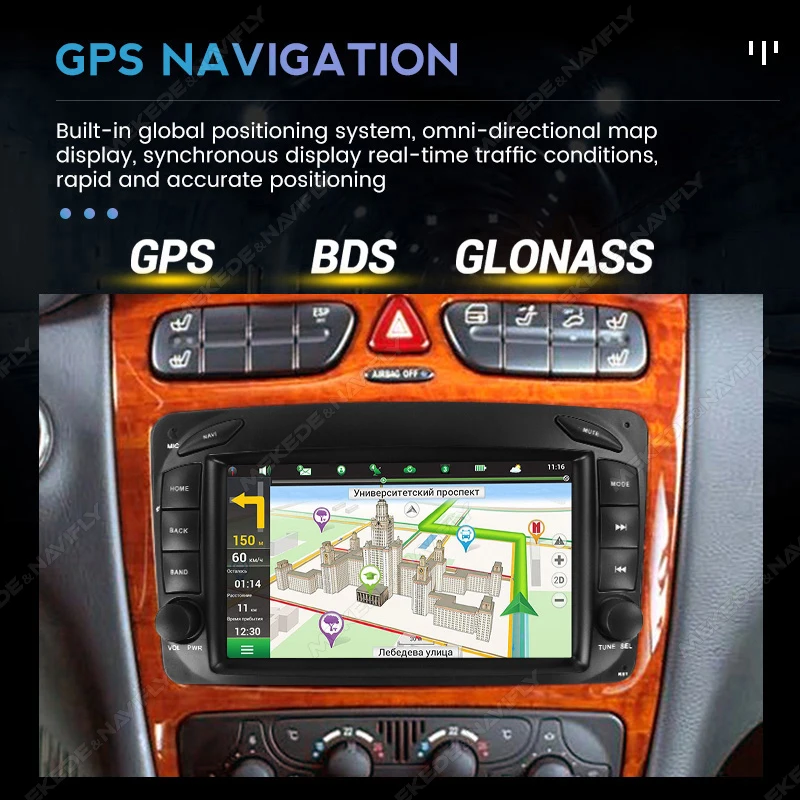 Android 13 RDS Car Radio Multimedia Player WIFI GPS Carplay Auto For Benz CLK-W209 C209 G-W463 vito C-W203 Viano 1998-2006