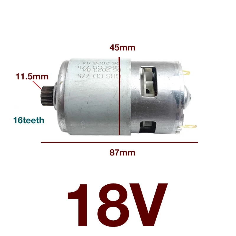 Electric Drill Motor for Makita 18v 16teeth 775 Motor Lithium 13mm Impact Drill Electric Drill Motor Accessories smarlan 8pcs power drill sockets adapter sets 1 4 3 8 1 2 impact driver hex shank woodworking tools accessories set