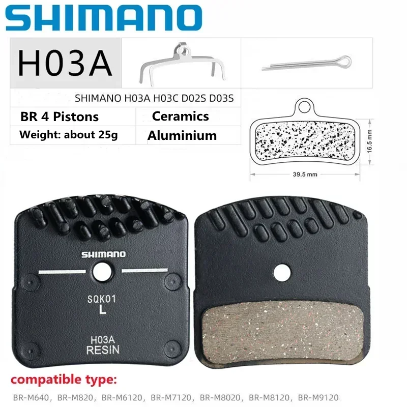 SHIMANO H03A Resin Pads Disc Brake Pads for Saint Zee BR 4 Pistons for M820 M640 M6120 M7120 M8120 M8020 M9120 Resin Pad Brake bicycle disc brake pads,brake pads,bike brake pads