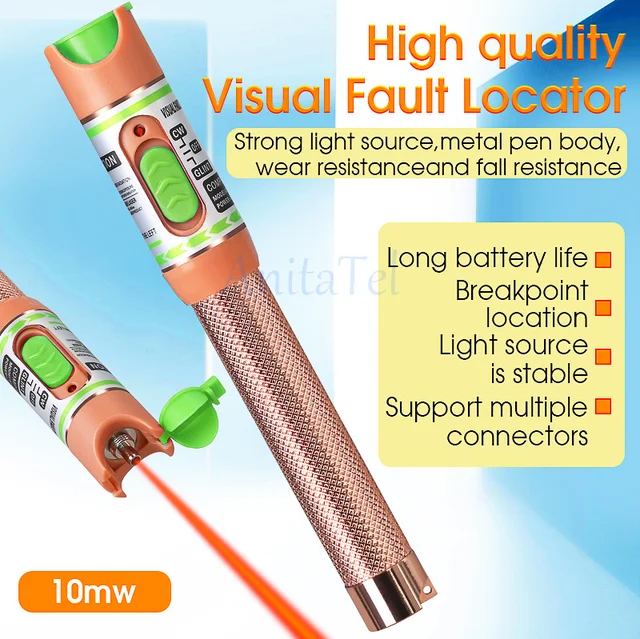Tester Per Fibre Ottiche FTTH 80MW, Localizzatore Guasti Visivi Portata 80 Km, Connettori SC/FC/ST 2,5 Mm Tester Per Fibre Ottiche FTTH 80MW, Localizzatore Guasti Visivi Portata 80 Km, Connettori SC/FC/ST 2,5 Mm