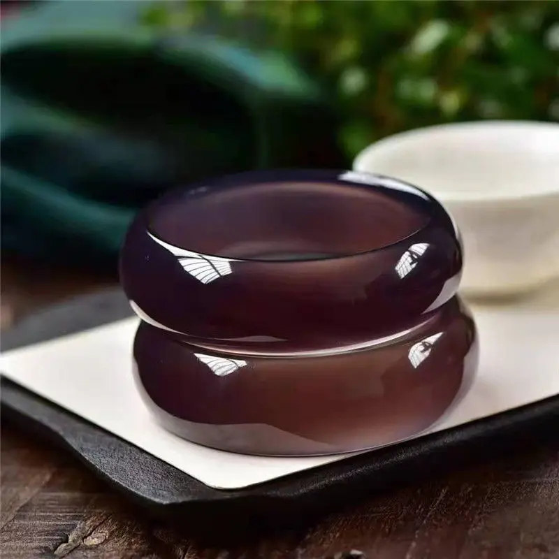 New Perfect Tawny Natural Agate Chalcedony Bangles Elegant Jade Decoration Handicraft Bracelet Jewelry Accessories Gifts