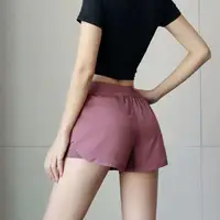 Women Elastic High Waist Short Pants Fake Two Pieces Yoga Leggings Running Training Shorts Casual Quick Dry Fitness Shorts 3