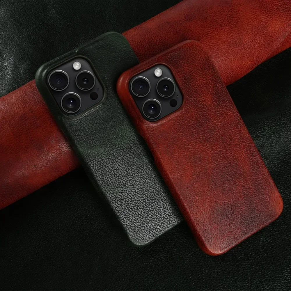 Durable Genuine Leather Shockproof Mobile Phone Cover and Back Protector