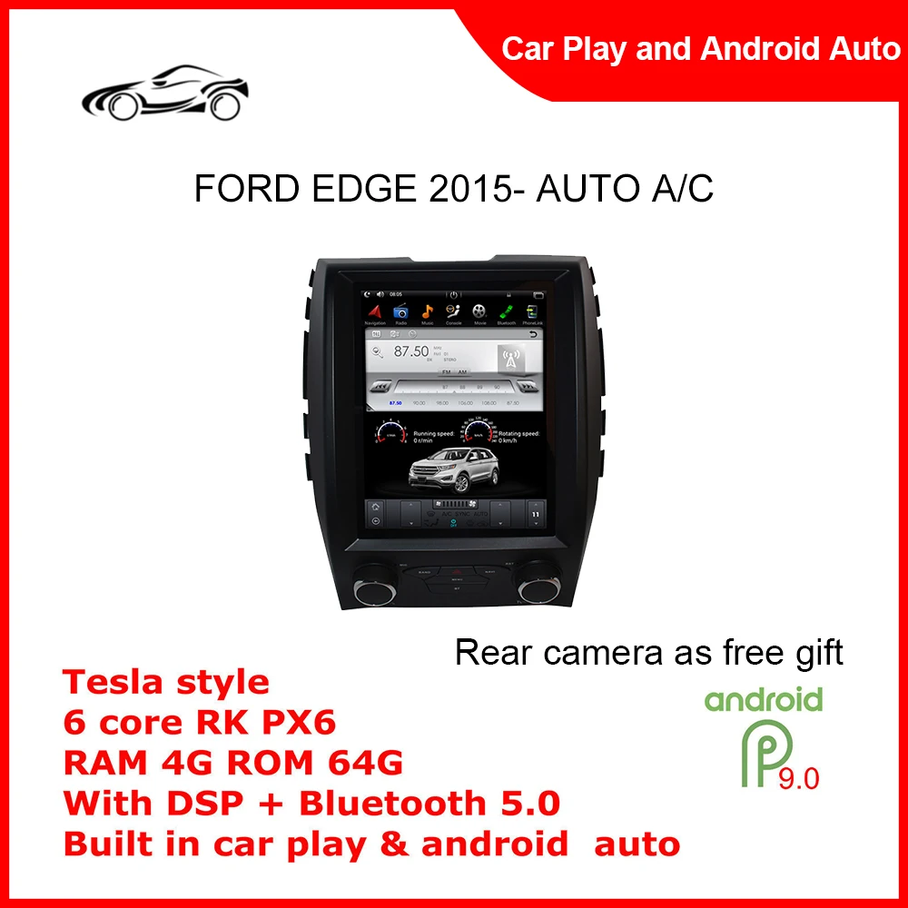 

Большой экран без Sim-карты, GPS-трекер CUSP для FORD EDGE 2015-Авто A/C 10,4 дюймов, автомобильная стереосистема Android, автомобильный DVD-плеер Android
