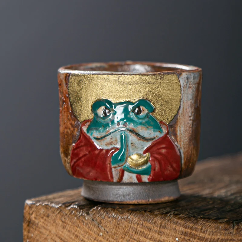 

Handmade By Famous Masters Firewood-fired Guagualai Caiyan Mine Master Cup Tea Jingdezhen Gold-painted Ceramic Kung Fu Cups Bar