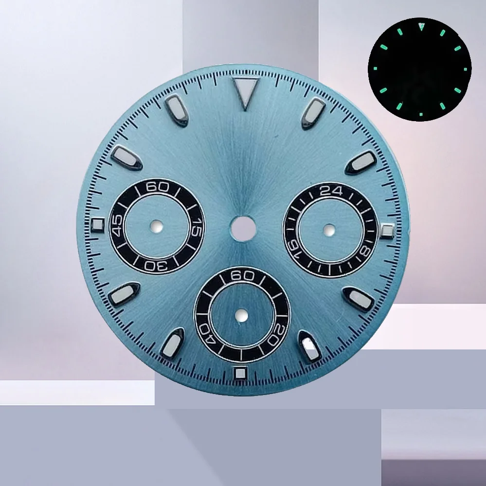 Enhanced Black and Multi-Color Dial for VK63 Movement with Date Display - 29mm