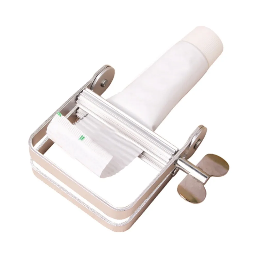 Frosted Rolling Toothpaste Squeezer Tightener Squeezing Tool Tube Wringer Aluminum Silver Tooth Paste Dispenser Lazy toothpaste squeezer,toothpaste dispenser