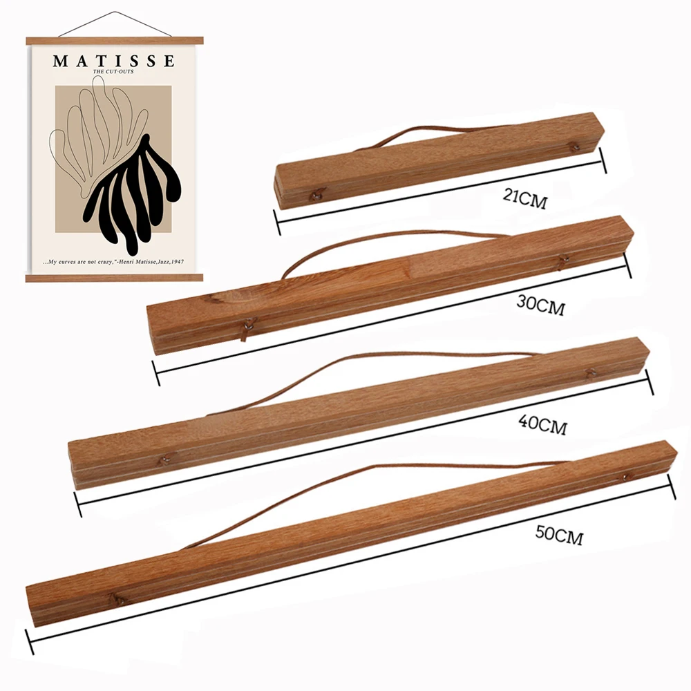Wood Photo Frame Magnetic DIY Teak Pine Photo Hangers Hanging Kit for Pictures Canvas Prints