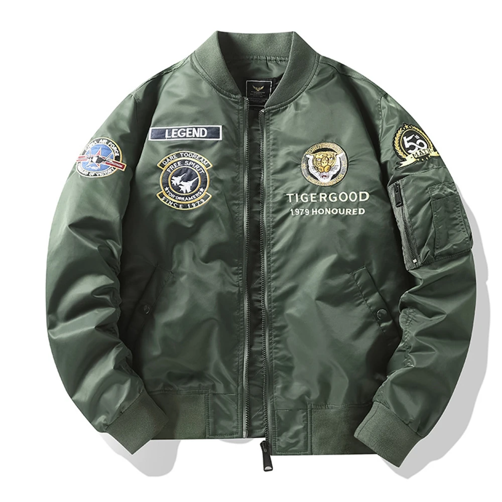 

Spring and Autumn New Air Force MA1 Pilot Jacket Men's Tiger Embroidered Baseball Jacket Large Coat Work Jacket Fashion