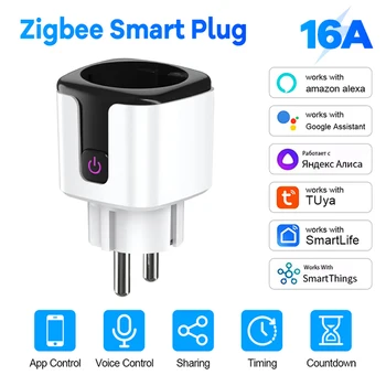 Zigbee Smart Plug 16A 20A EU Plug Energy Monitor Alexa Google Home Group ควบคุม BSD33 สําหรับซ็อกเก็ตไฟฟ้าพร้อม Zigbee Hub 1
