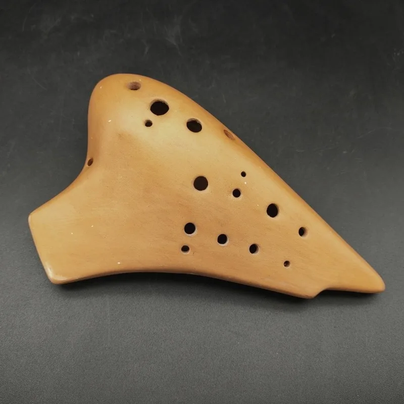 Double Pipe Red Pottery AC Flute Ocarina Clay Musical Instrument Beginner Professional Students