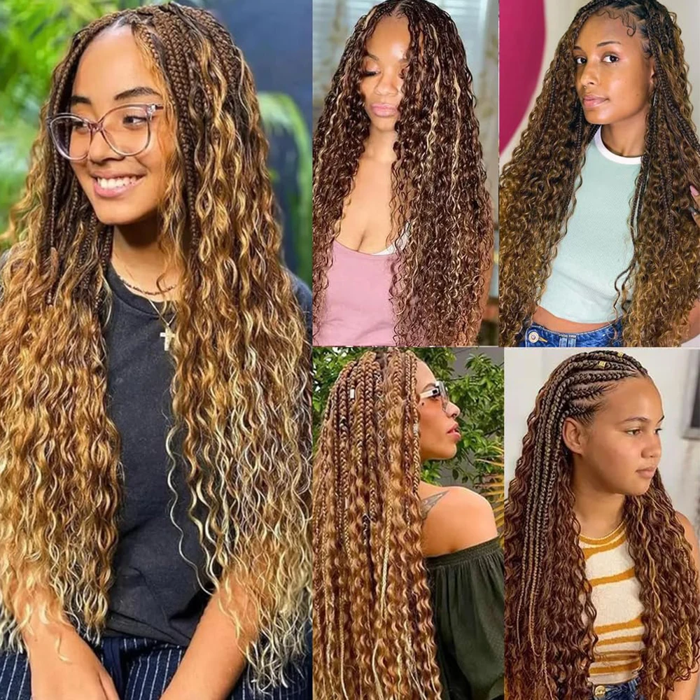 Capelli Umani Ricci Ombre Highlight Deep Wave Feather Crochet Senza Nodi 4/27 - immagine 6