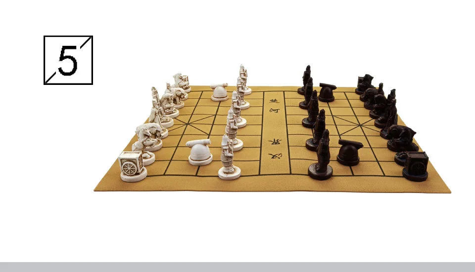2 Yernea New Quality Traditional Chinese Chess Game Set Resin Chess Pieces Soft Chessboard Archaize Retro Chess Board Games (6)