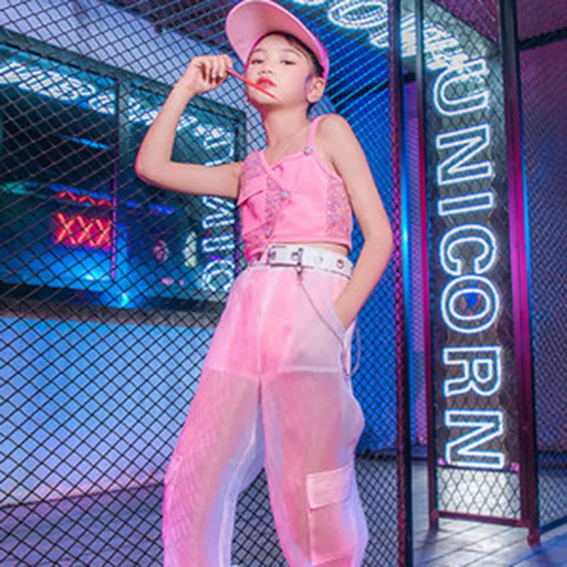 

Girls' costumes, jazz dance costumes, children's summer hip-hop hip-hop suits kids clothes stage costumes for singers