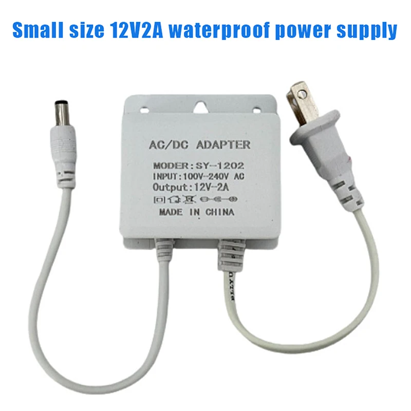 1Pcs EU/US Plug DC12V 2A Waterproof Power Adapter- AC100V-240V CCTV Security Camera Charger For AHD NVR DVR Surveillance Devices