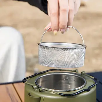 1L Outdoor Camping Kettle Stainless Steel Coffee Tea Pot Portable Travel Picnic Water Kettle Teapot Coffee Pot Camping Cookware 5