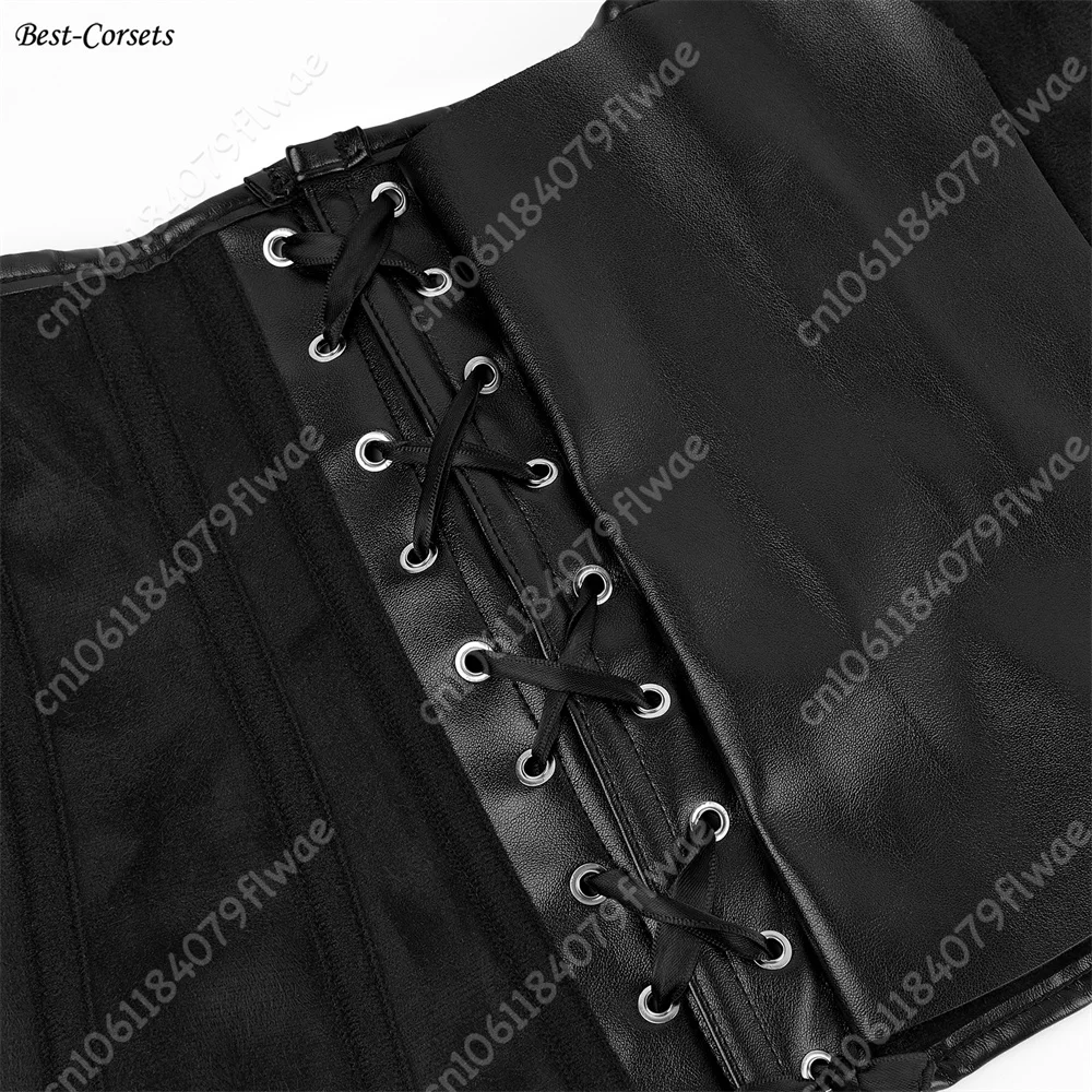 Leather Corset for Women Sexy Lingerie Corset Top with Zipper Gothic Steampunk Corset Plus Size Bustier