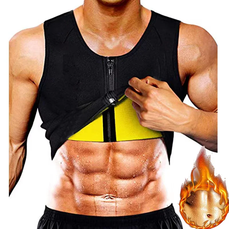Sauna Vest for Men Waist Trainer Sauna Sweat Suit Slimming Tank Tops Workout Body Shaper Fitness Corset Fat Burning Shapewear body shaper,waist trainer,slimming vest,compression sports vest,compression sports top,sweat sauna suit,muscle shaper